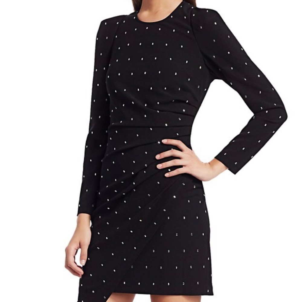 A.L.C Black long sleeve studded mini dress